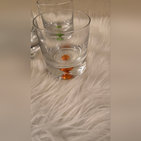 6 Rare Cocktail Glasses Suspended Controlled Bubble Based Green Blue Orange - Picture 3 of 16